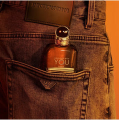 Emporio Armani Stronger With You Amber Eau de Parfum for Men 3.4 oz / 100ml – Warm Amber Spicy Long-Lasting Luxury Designer Fragrance