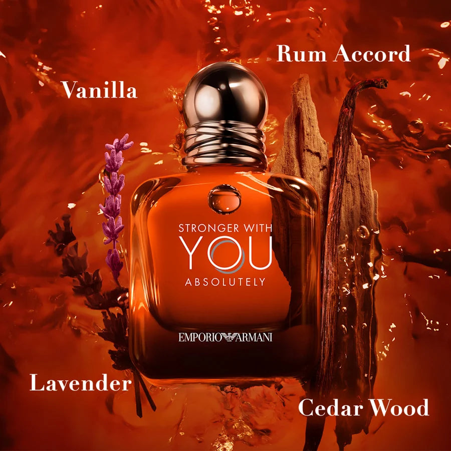 Emporio Armani Stronger With You Absolutely Parfum for Men 3.4 oz / 100ml – Warm Spicy Vanilla Long-Lasting Luxury Designer Fragrance