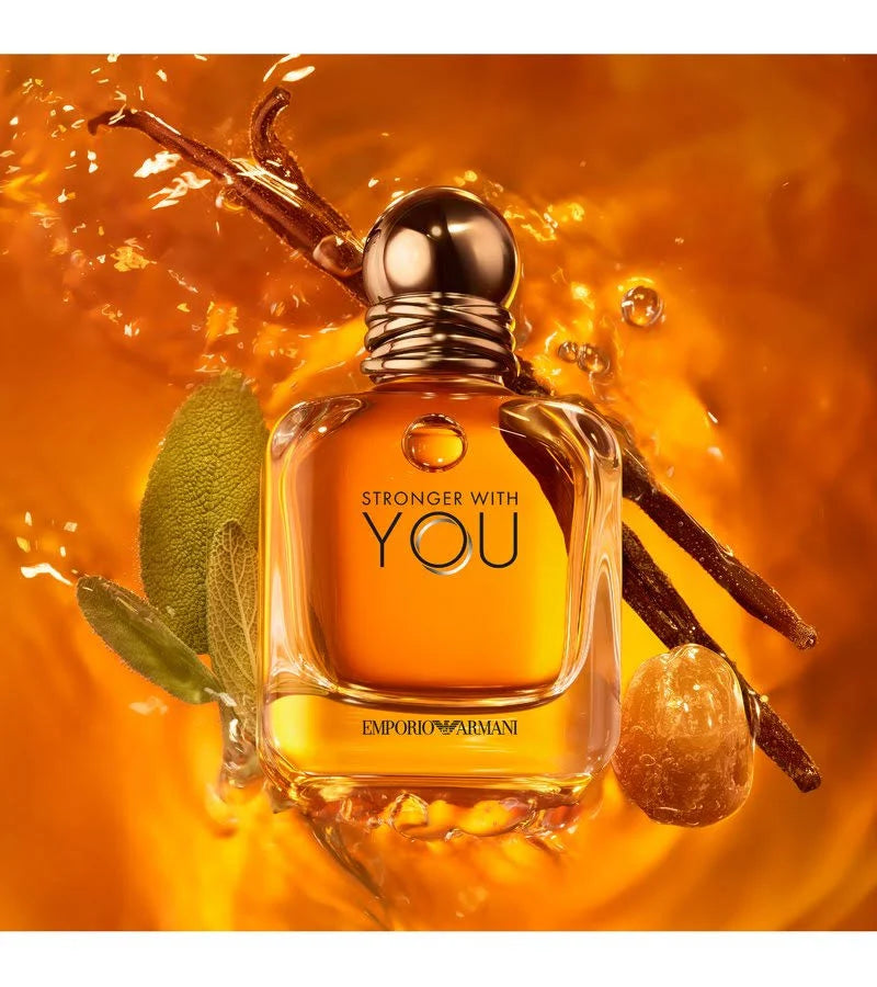 Emporio Armani Stronger With You Eau de Toilette for Men 3.4 oz / 100ml – Warm Spicy Vanilla Long-Lasting Designer Fragrance Spray