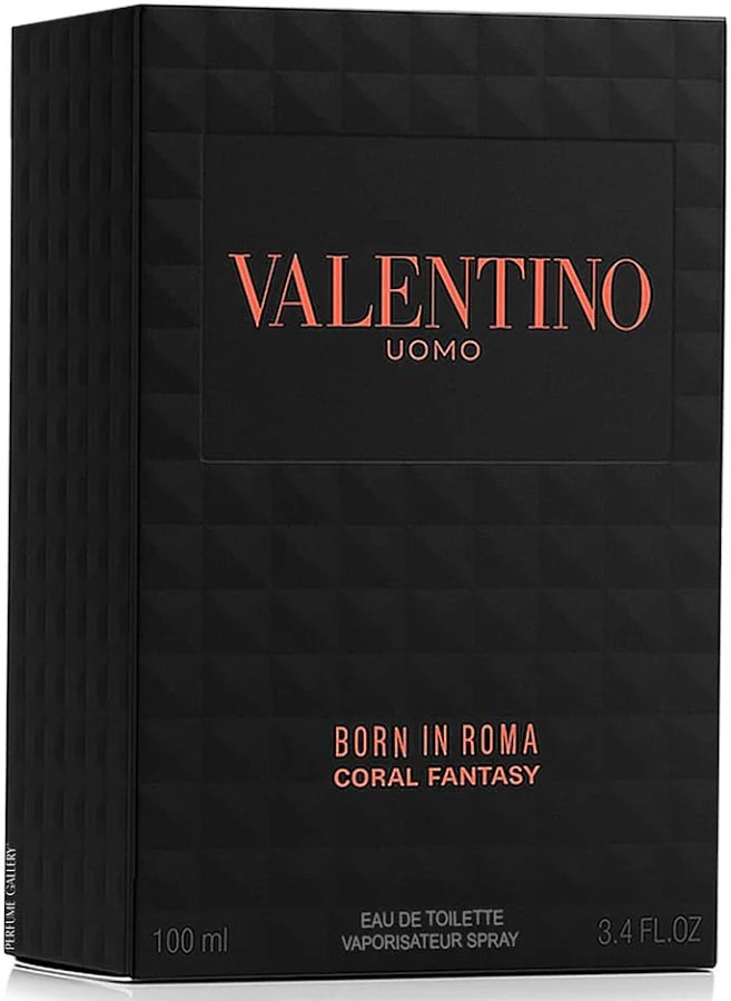 Valentino Uomo Born In Roma Coral Fantasy Eau de Toilette for Men 3.4 oz / 100ml – Fresh Fruity Woody Luxury Designer Fragrance