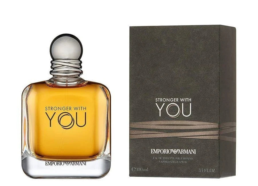 Emporio Armani Stronger With You Eau de Toilette for Men 3.4 oz / 100ml – Warm Spicy Vanilla Long-Lasting Designer Fragrance Spray