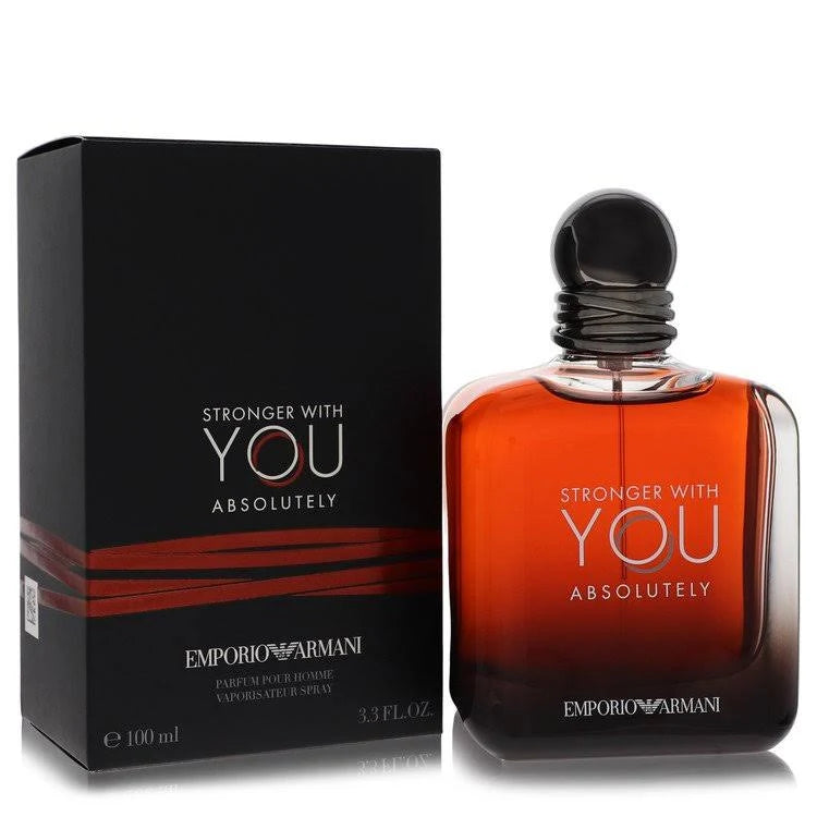 Emporio Armani Stronger With You Absolutely Parfum for Men 3.4 oz / 100ml – Warm Spicy Vanilla Long-Lasting Luxury Designer Fragrance