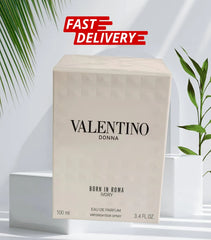 Valentino Donna Born in Roma Eau de Parfum 3.4 fl oz (100 ml) Women’s Luxury Floral Amber Fragrance – White Bottle Edition